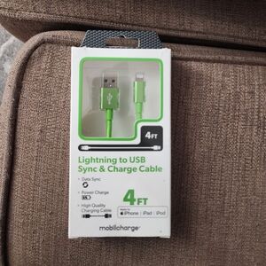 Green Lightning to USB Sync & Charge Cable - 4FT